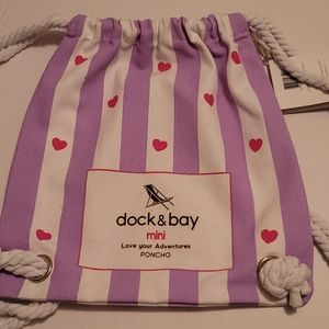 COPY - COPY - New Girl's Dock & Bay Mini Striped Poncho One Size